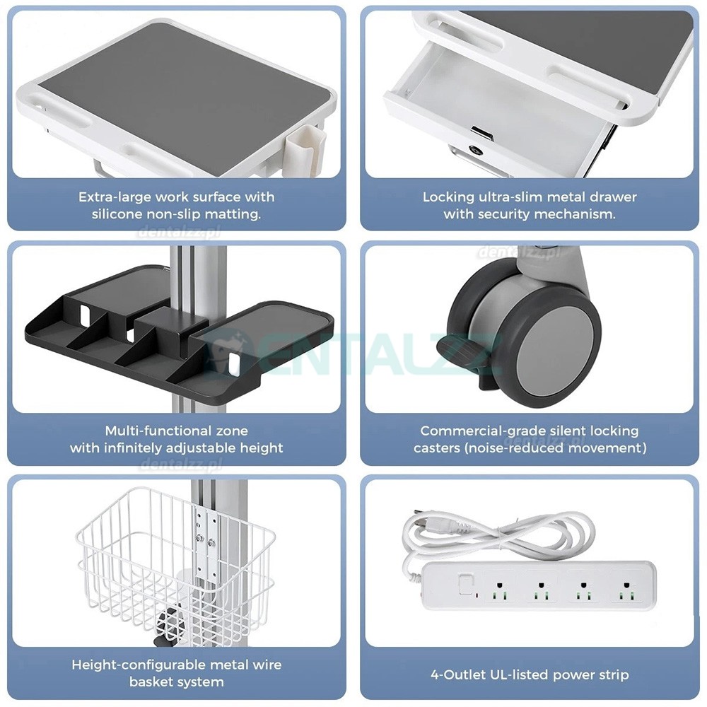 Likaymo RC-1 Wielofunkcyjny W&oacute;zek Stomatologiczny Mobilny do Laboratorium, Szpitala i Gabinetu